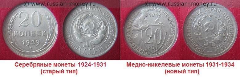 Разновидности монет 10, 15 и 20 копеек 1931 года